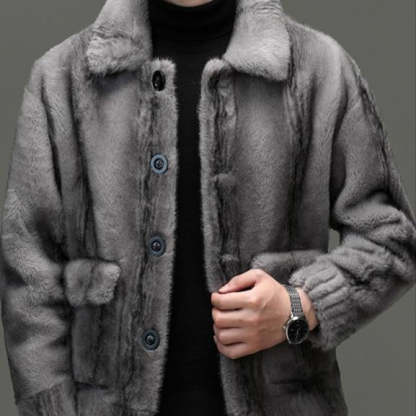 Reversible Leather Fleece Jacket-VibeCloset