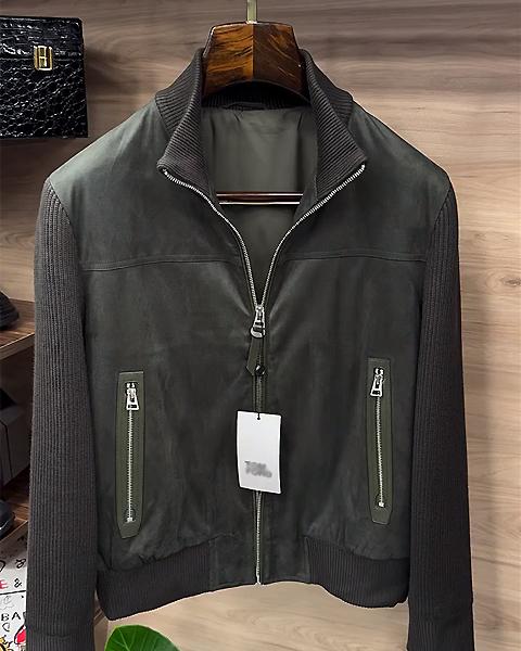 Stand Collar Double Zip Pockets Patchwork Jacket-VibeCloset