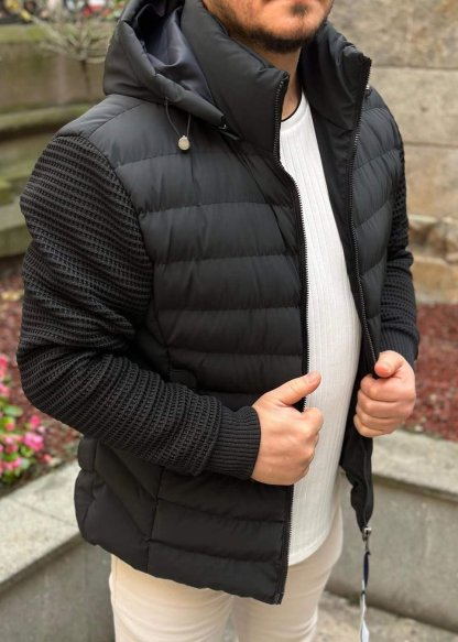 classic knitted patchwork Jacket-VibeCloset