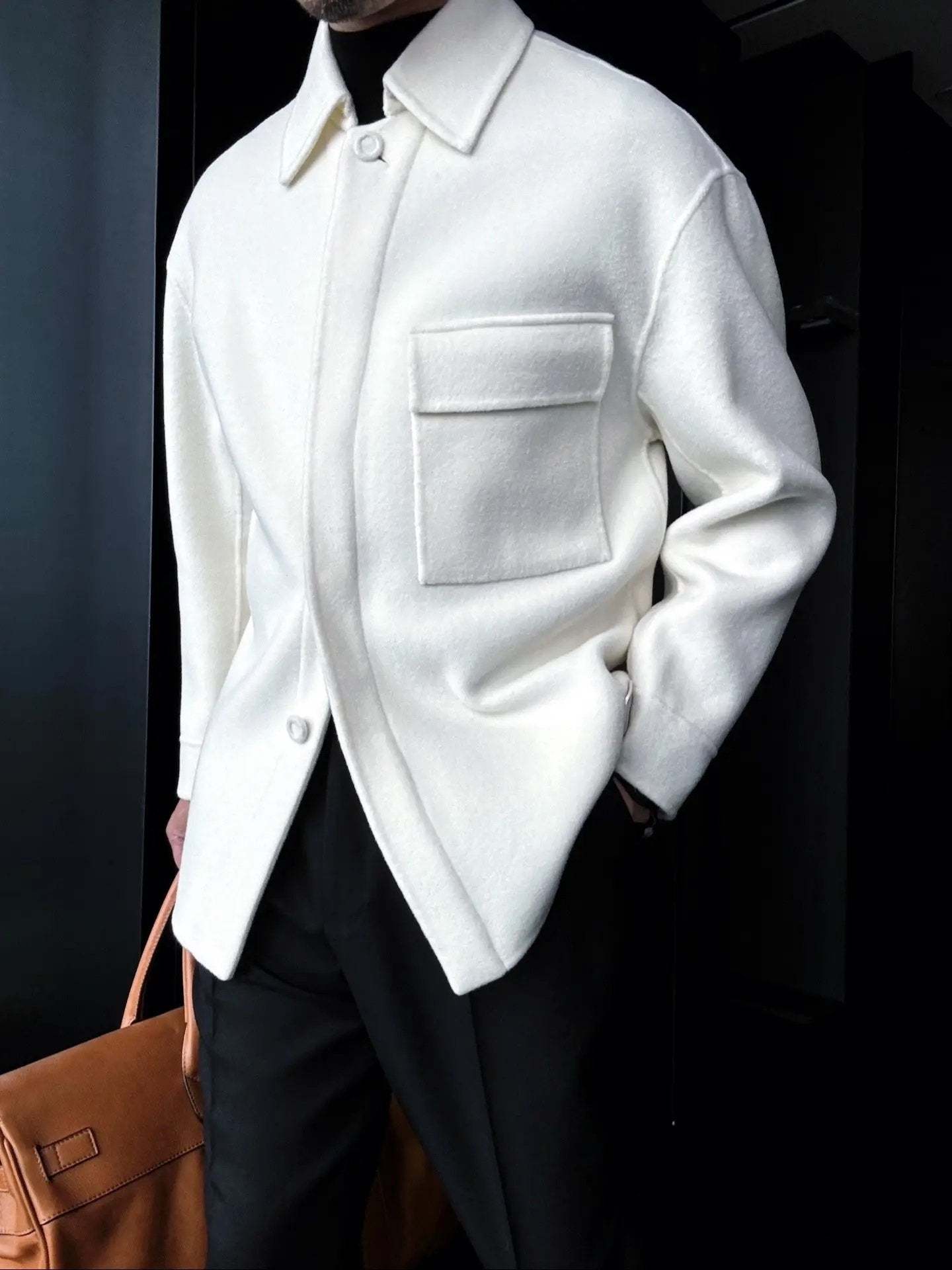 Men's New Lapel Solid Color Jacket-VibeCloset