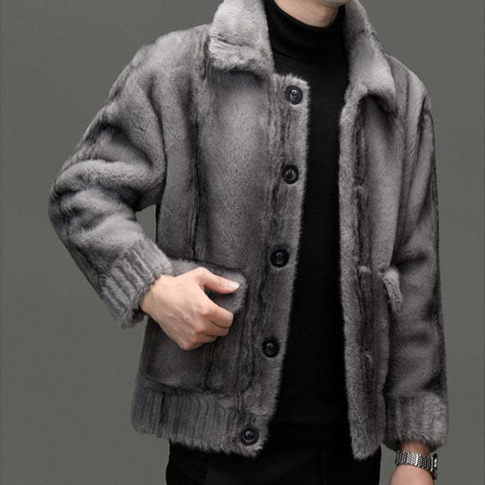 Reversible Leather Fleece Jacket-VibeCloset