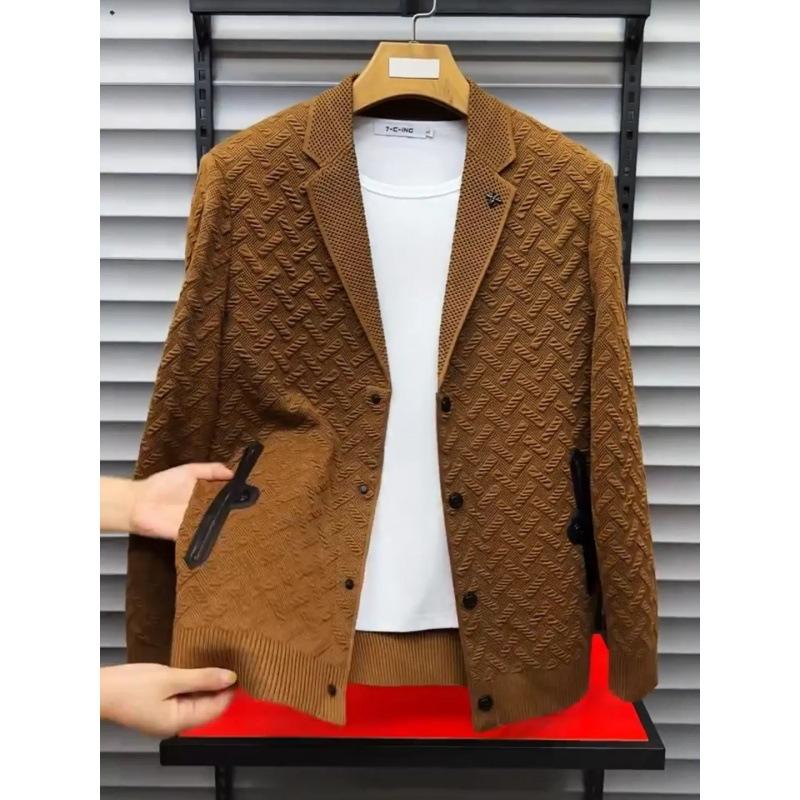 Men's New Three-Dimensional Knitted Jacket-VibeCloset