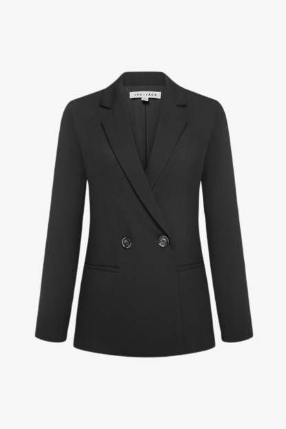 Mason Black Crepe Boyfriend Blazer-VibeCloset