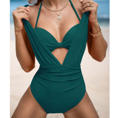 🩱Summer☀️Women's Tie Solid Color Swimsuit