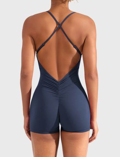 🩱 Liza V-Back Romper-VibeCloset