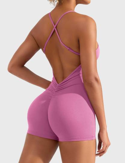 🩱 Liza V-Back Romper-VibeCloset