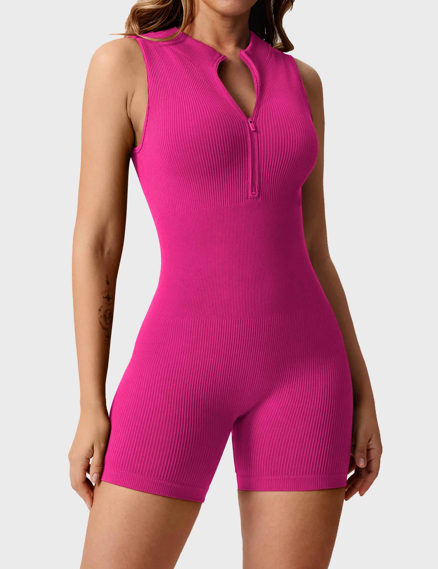🩱 Rachel Ribbed Seamless Romper-VibeCloset