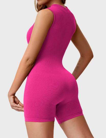 🩱 Rachel Ribbed Seamless Romper-VibeCloset