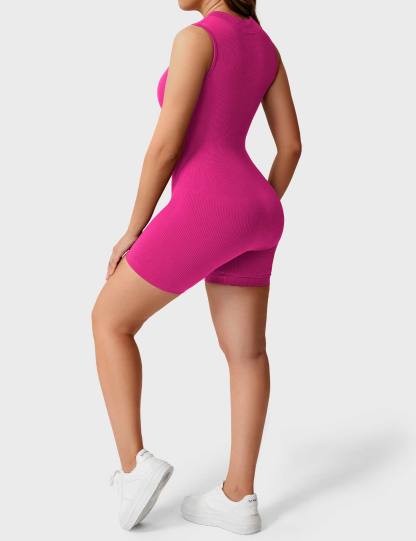 🩱 Rachel Ribbed Seamless Romper-VibeCloset