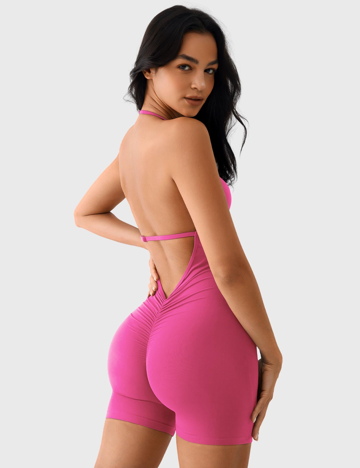🩱 Taylor V Neck Backless Romper-VibeCloset