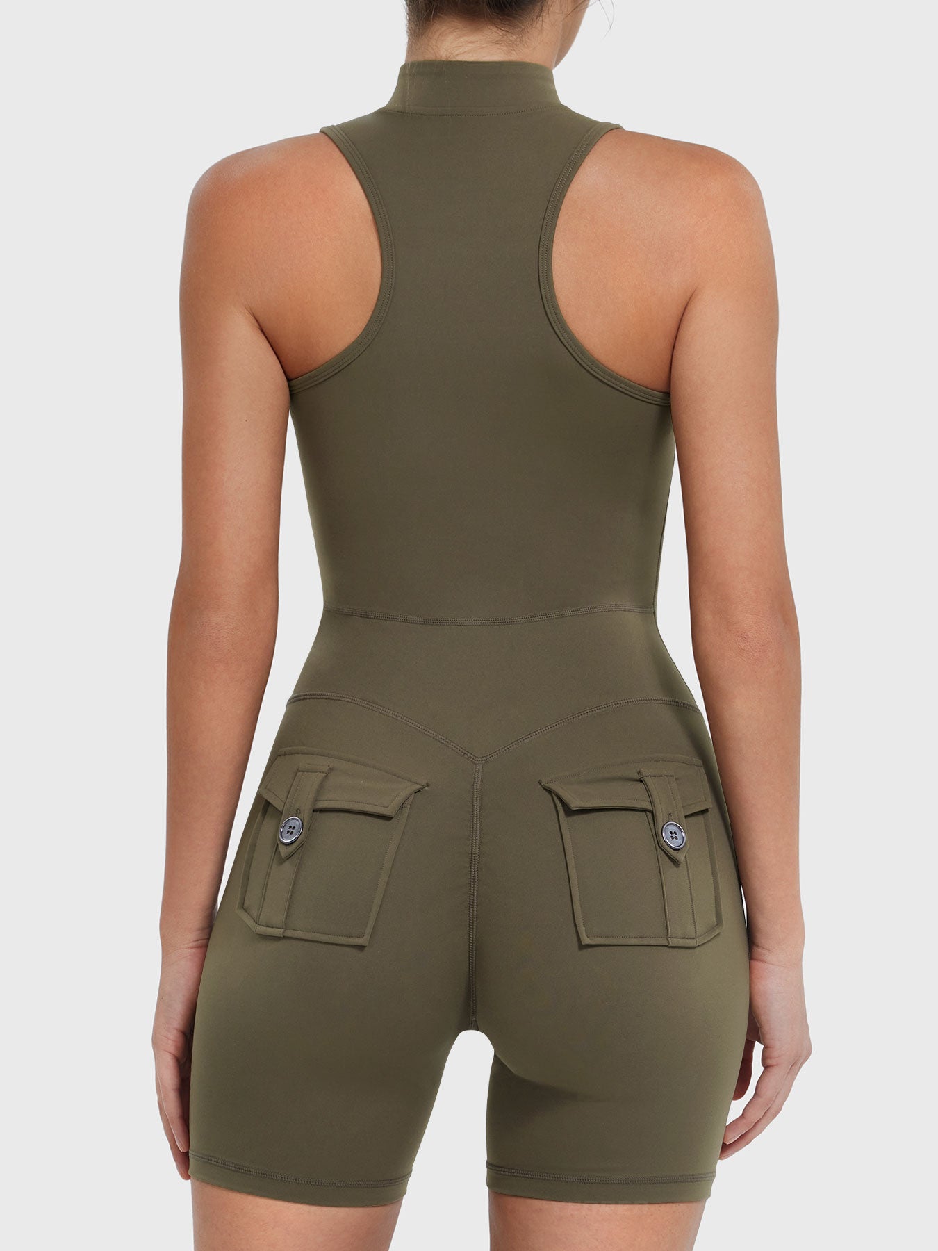 🩱 Samantha Cargo Romper with Pockets-VibeCloset