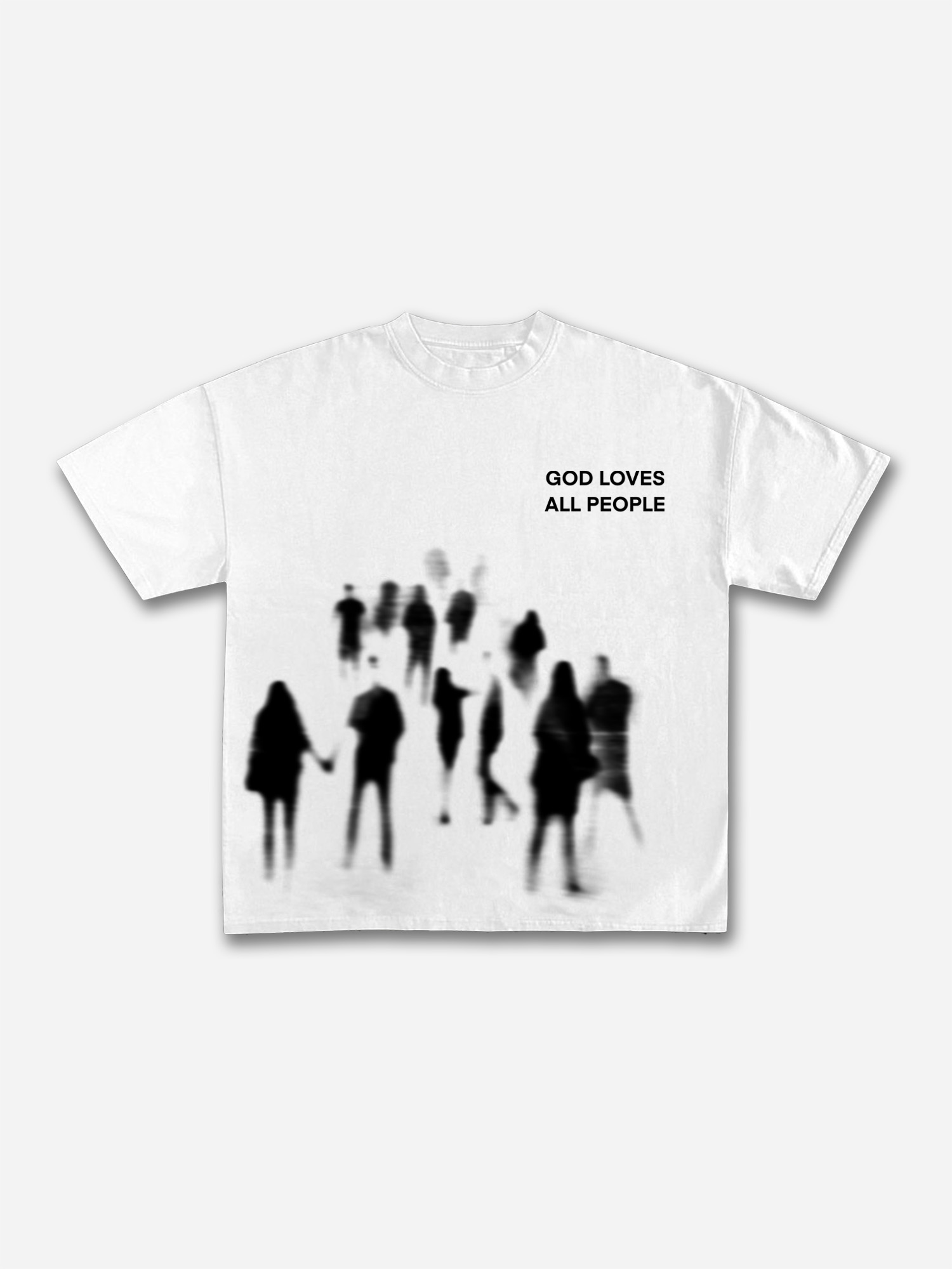 God Loves The World Vintage Abstract Figure Graphic Cotton T-shirt | HellxCity 