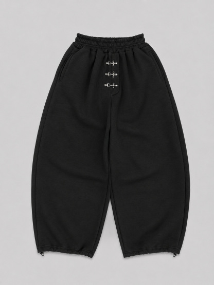 Y2k Retro Punk Gothic Gold Airplane Button Tracksuit