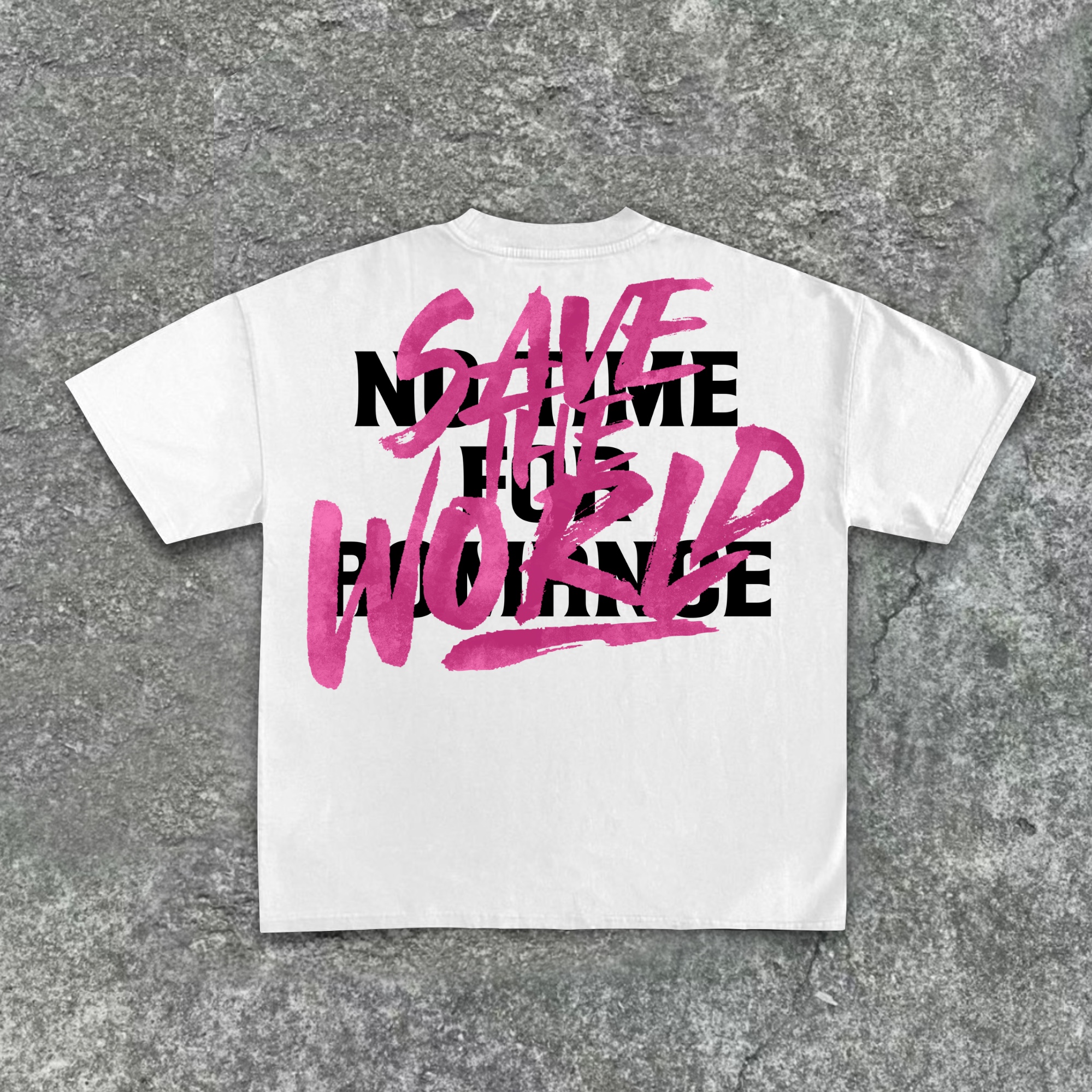 Hellxcity I Want to Save the World - Alphabet Pattern Print Cotton T-Shirt | HellxCity 