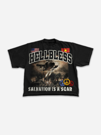 Hellbless Aged Vintage Warzone Graphic Cropped T-shirt | HellxCity | tee,Cropped T-Shirts