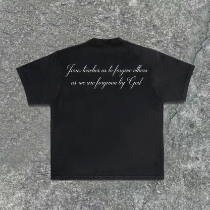 Hellxcity Jesus & God - Redemption and Forgiveness - Printed Graphic Washed T-Shirt | HellxCity 