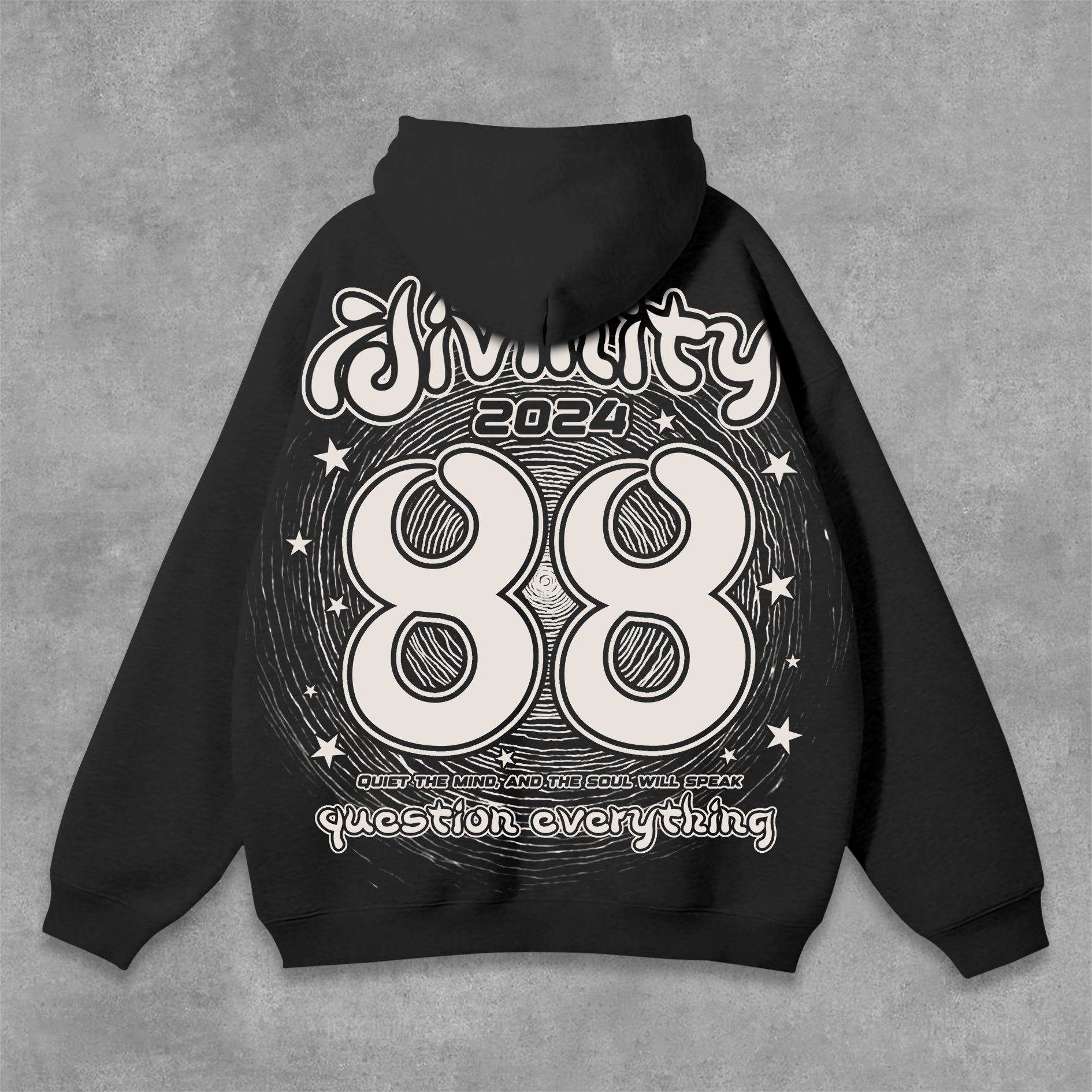 Hellxcity Divine Meditation No 88 Graphics Pocket Hoodie | HellxCity 