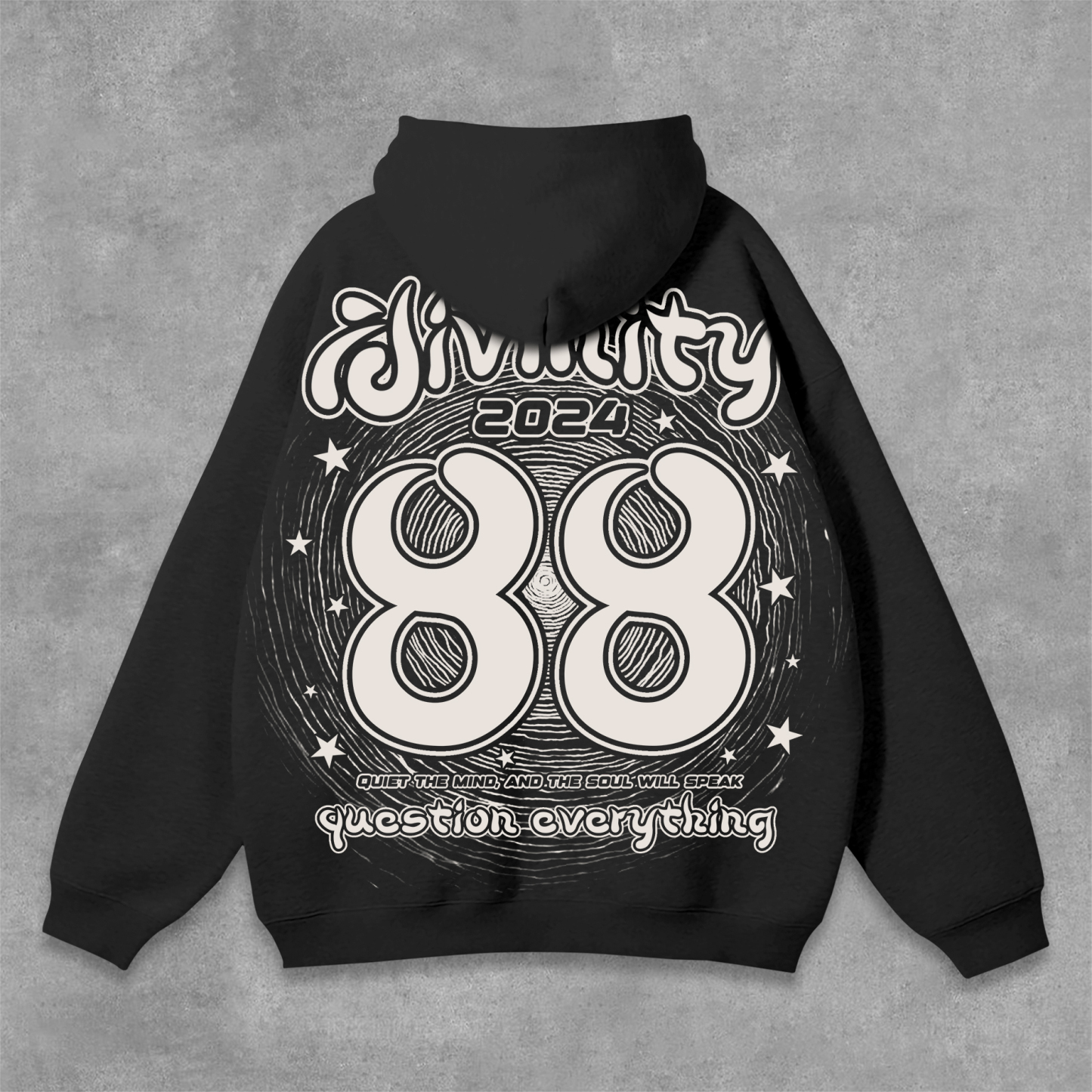 Hellxcity Divine Meditation No 88 Graphics Pocket Hoodie | HellxCity 