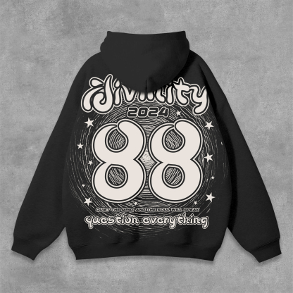 Hellxcity Divine Meditation No 88 Graphics Pocket Hoodie | HellxCity 