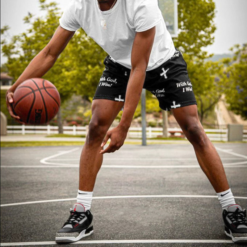 Hellxcity "With God,I Win" Mesh Street Shorts | HELLXCITY 