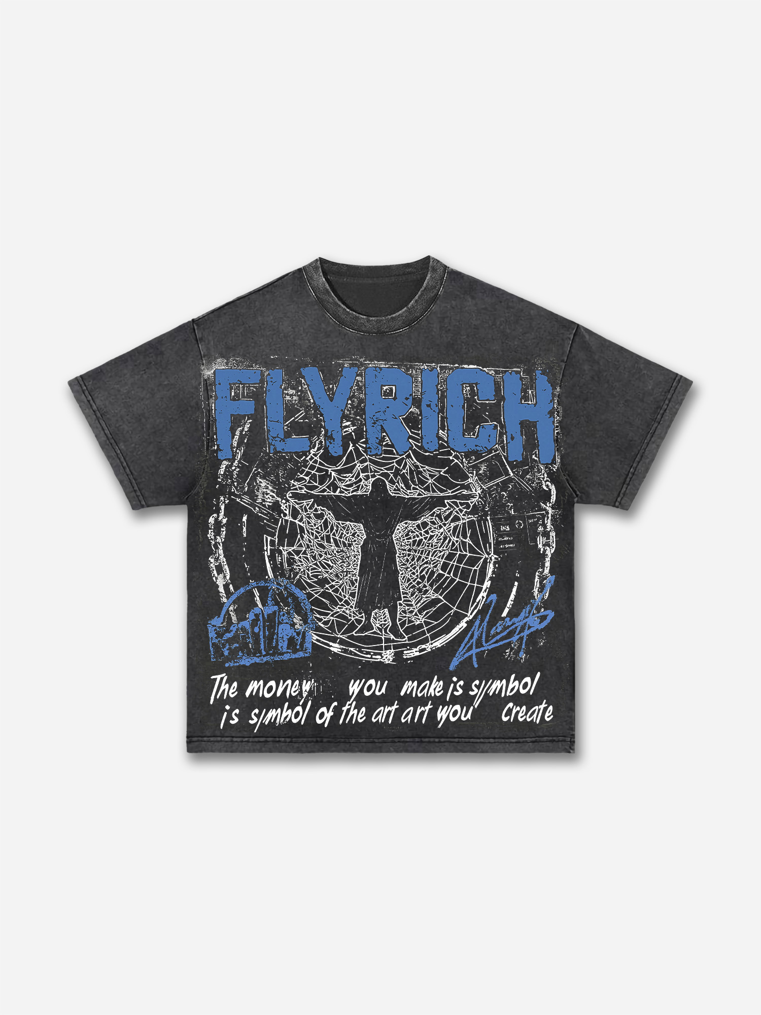 Vintage God Redeems Graphic Print Acid Wash T-shirt | HellxCity 