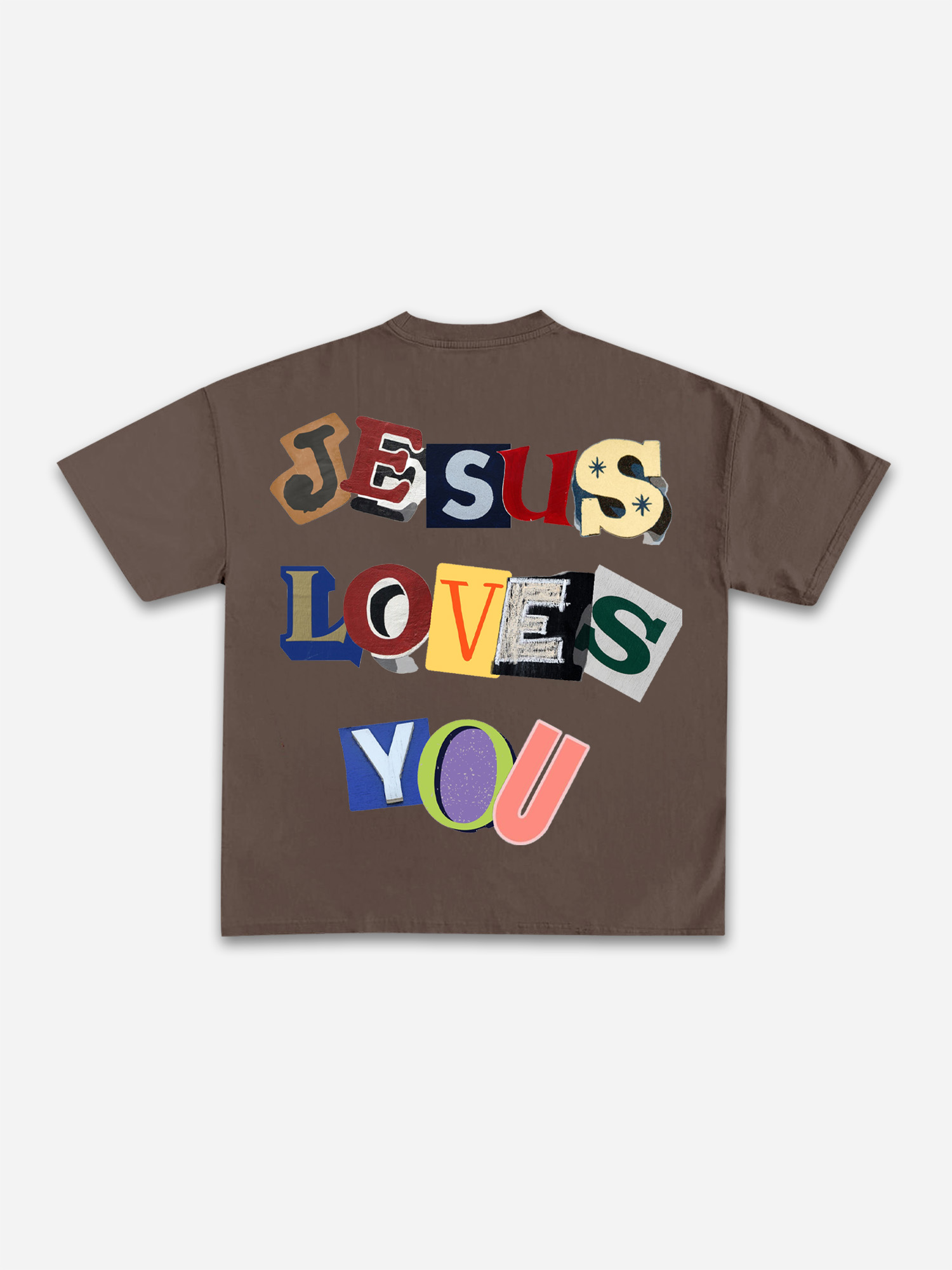 Jesus Loves You Collage Graphic Cotton T-shirt | HellxCity 