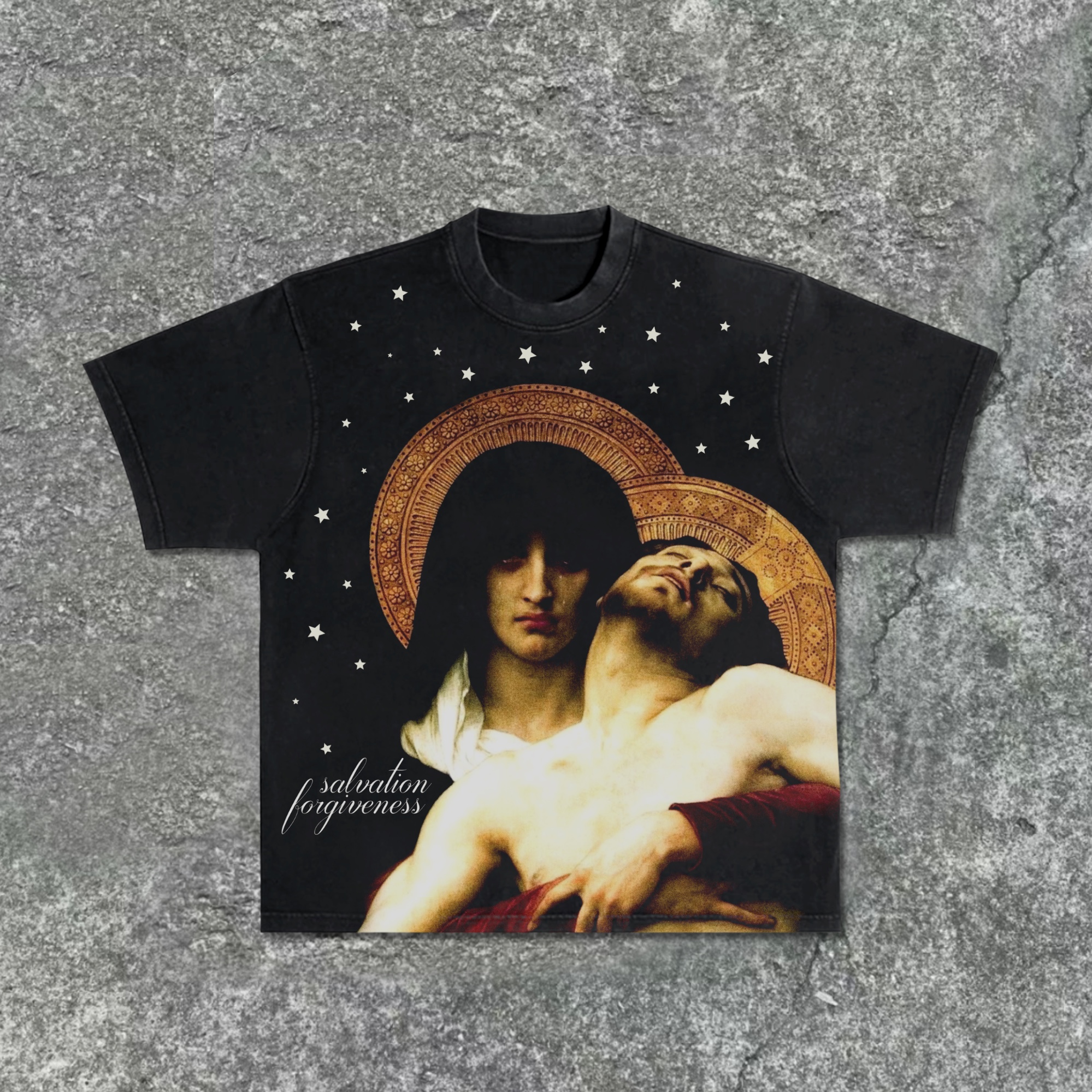 Hellxcity Jesus & God - Redemption and Forgiveness - Printed Graphic Washed T-Shirt | HellxCity 