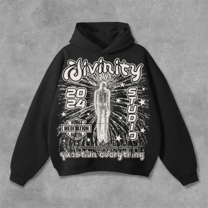 Hellxcity Divine Meditation No 88 Graphics Pocket Hoodie | HellxCity 
