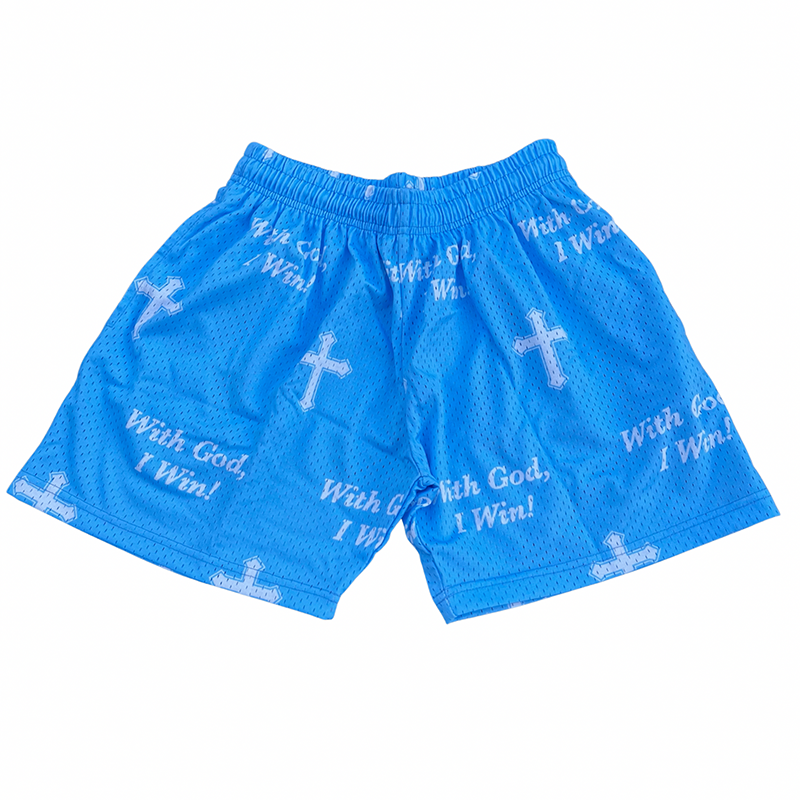 Hellxcity "With God,I Win" Mesh Street Shorts | HELLXCITY 