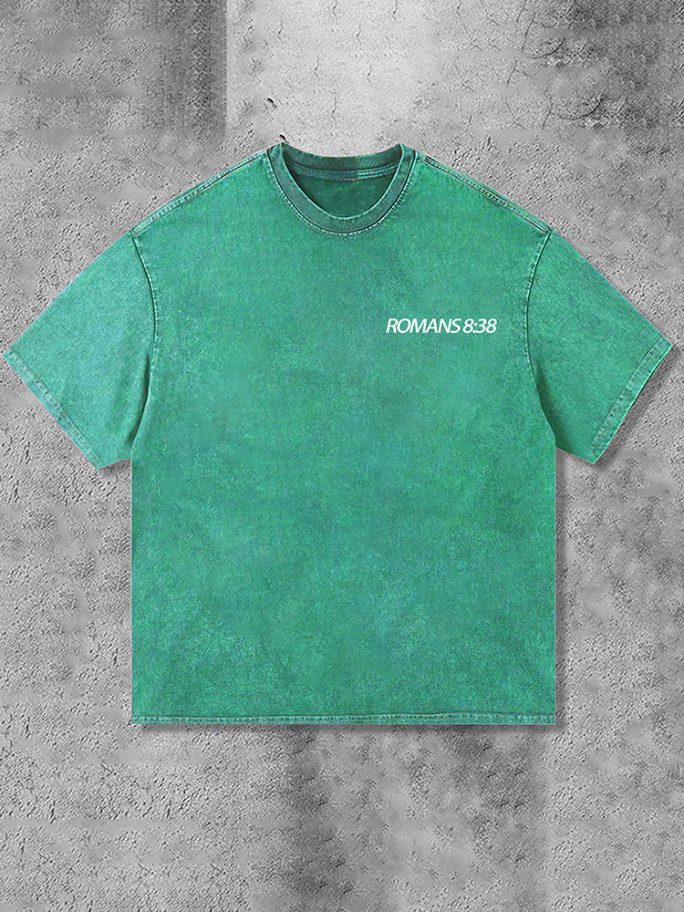 Hellxcity Romans 8：38 Faith Over Fear Graphic Print Washed T-Shirt | HellxCity 