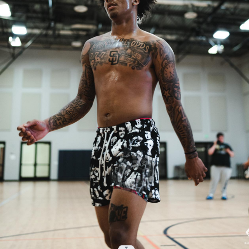 Men's Hip Hop Horror Face Street Print Fashion Street Shorts | HellxCity 