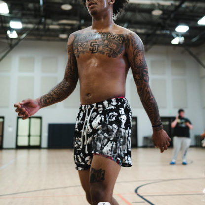 Men's Hip Hop Horror Face Street Print Fashion Street Shorts | HellxCity 