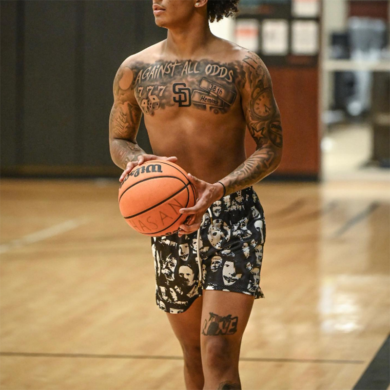 Men's Hip Hop Horror Face Street Print Fashion Street Shorts | HellxCity 