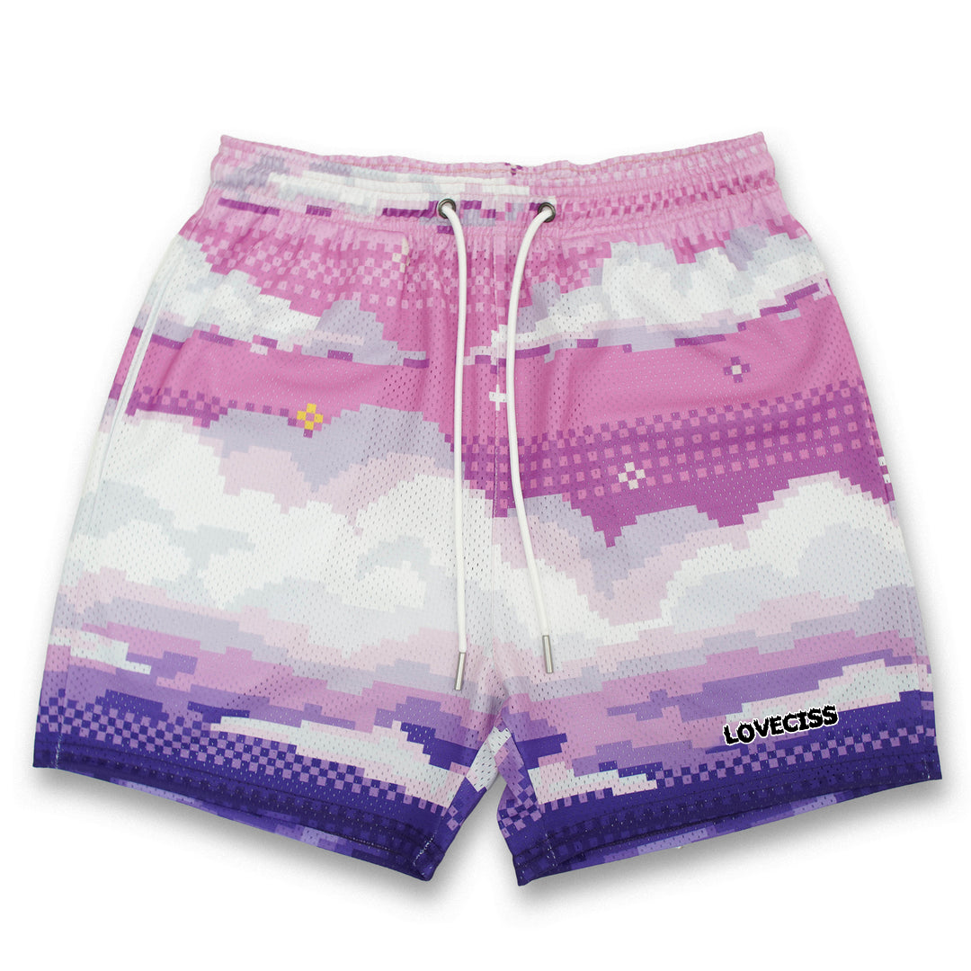 Men's Gradient Sky Fundamental Printing Casual Mesh Shorts | HellxCity 