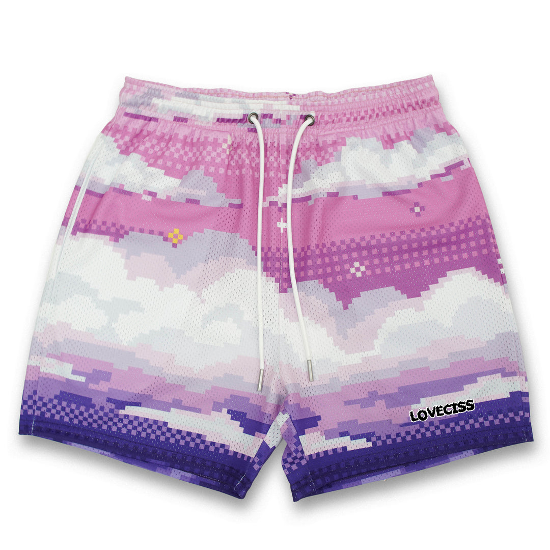 Men's Gradient Sky Fundamental Printing Casual Mesh Shorts | HellxCity 