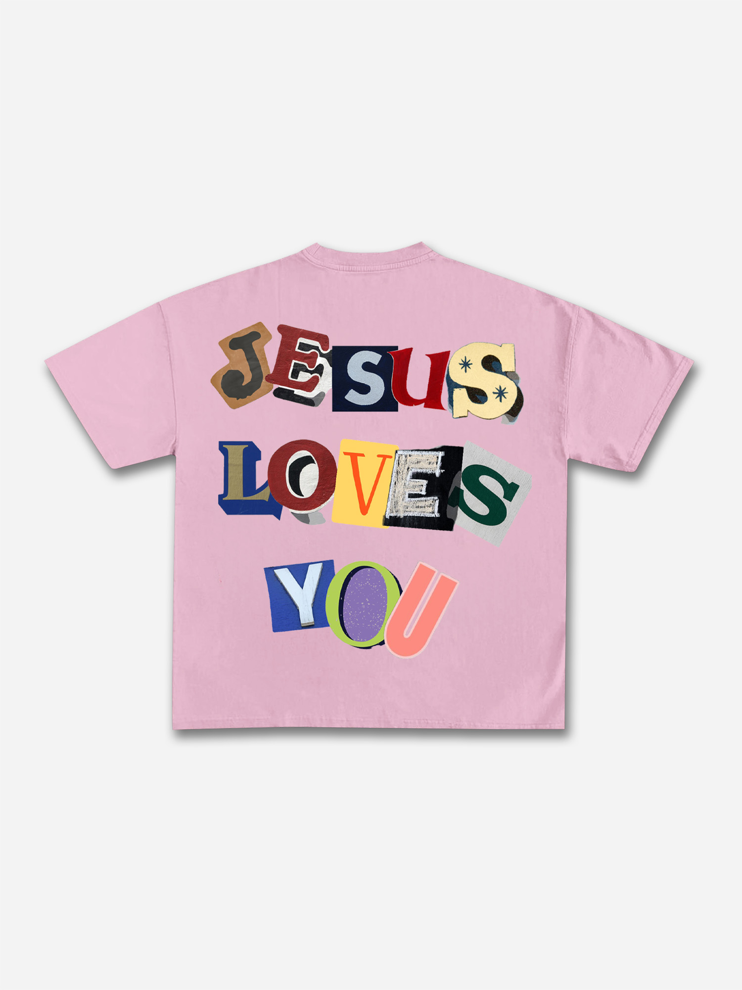 Jesus Loves You Collage Graphic Cotton T-shirt | HellxCity 