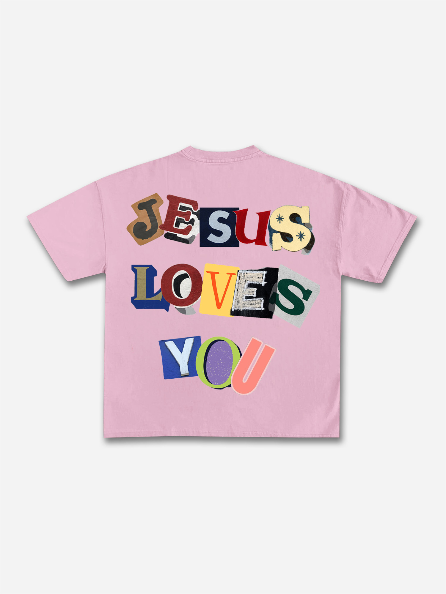 Jesus Loves You Collage Graphic Cotton T-shirt | HellxCity 