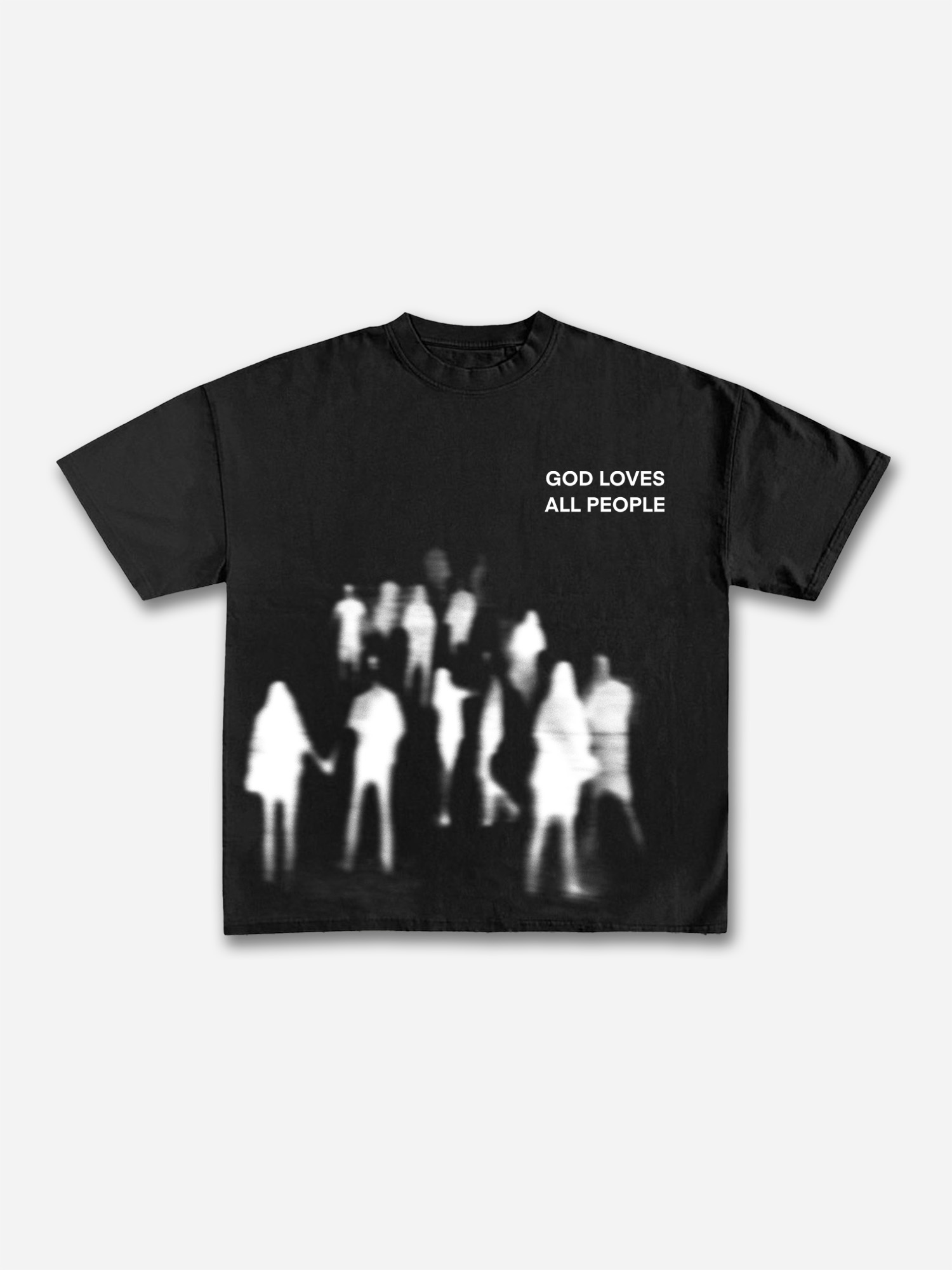 God Loves The World Vintage Abstract Figure Graphic Cotton T-shirt | HellxCity 