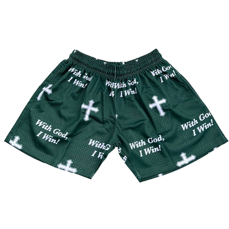 Hellxcity "With God,I Win" Mesh Street Shorts | HELLXCITY 