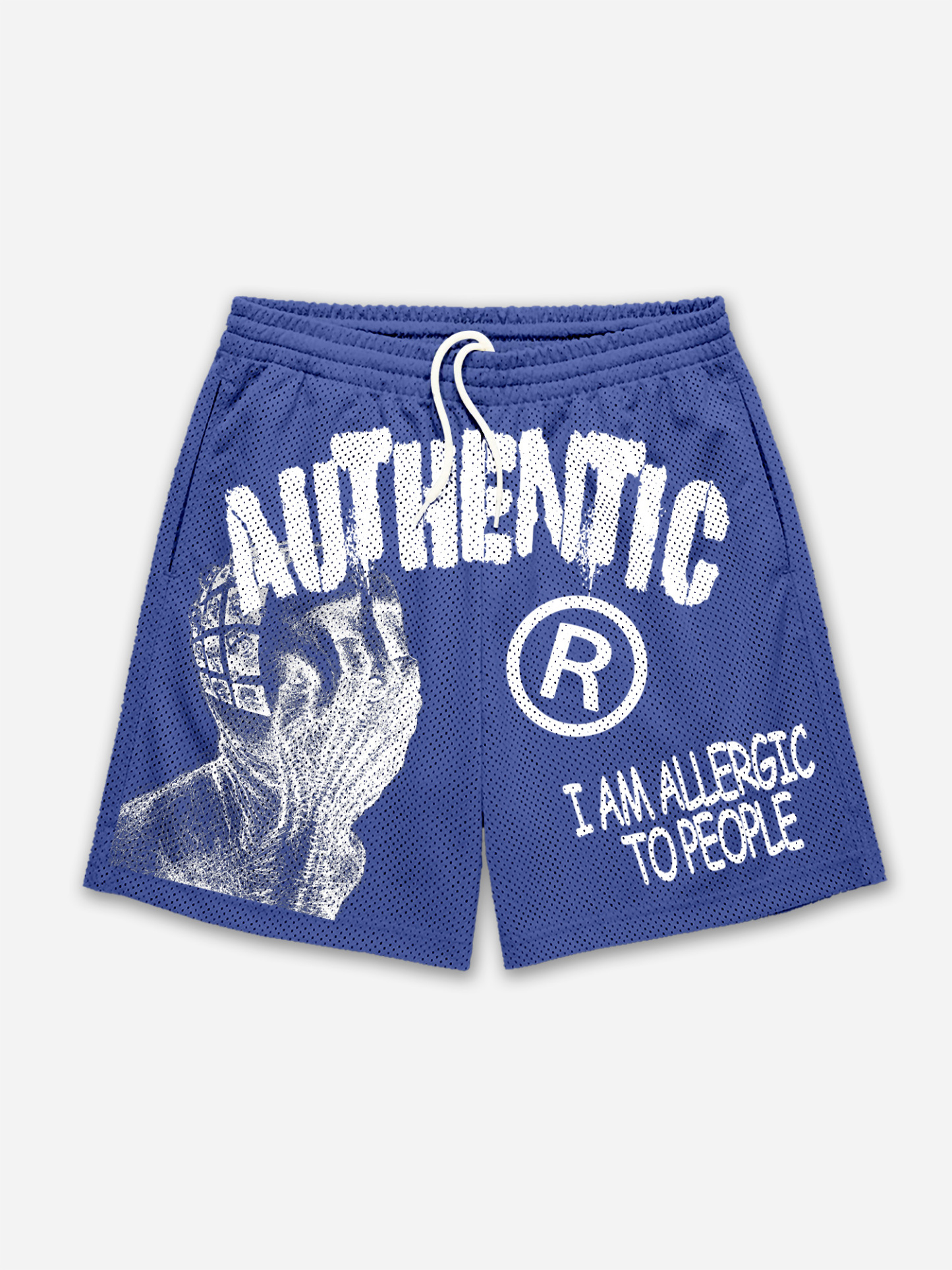 Men's I Am Allergic To People Graphic Print Mesh Shorts | HellxCity 