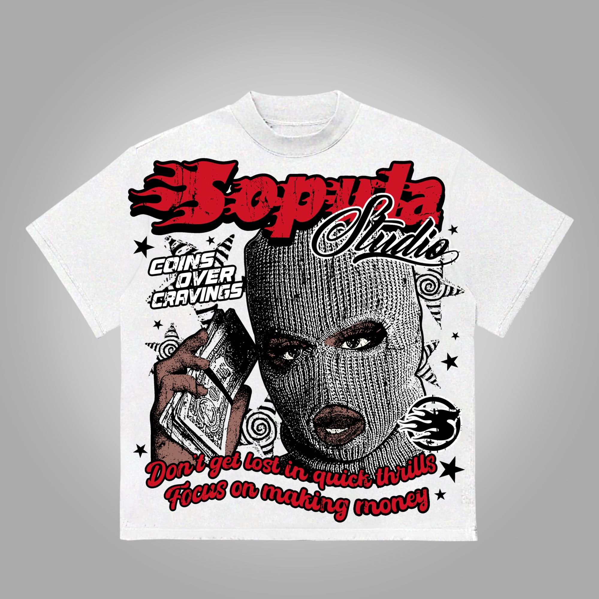 Hellxcity Studio Street Faith - Money Make Vintage Graphics Cotton T-Shirt | HellxCity 