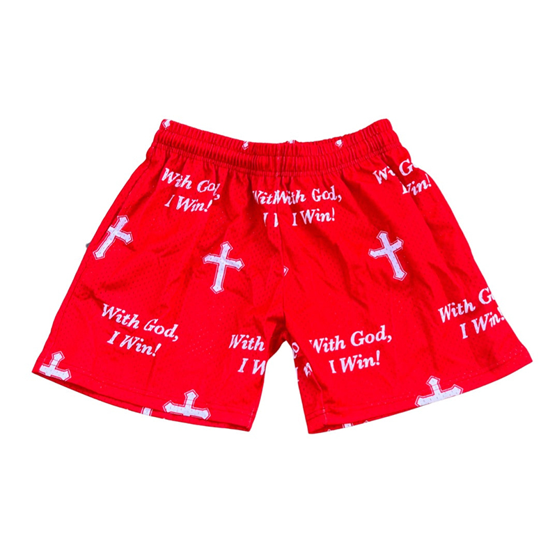 Hellxcity "With God,I Win" Mesh Street Shorts | HELLXCITY 