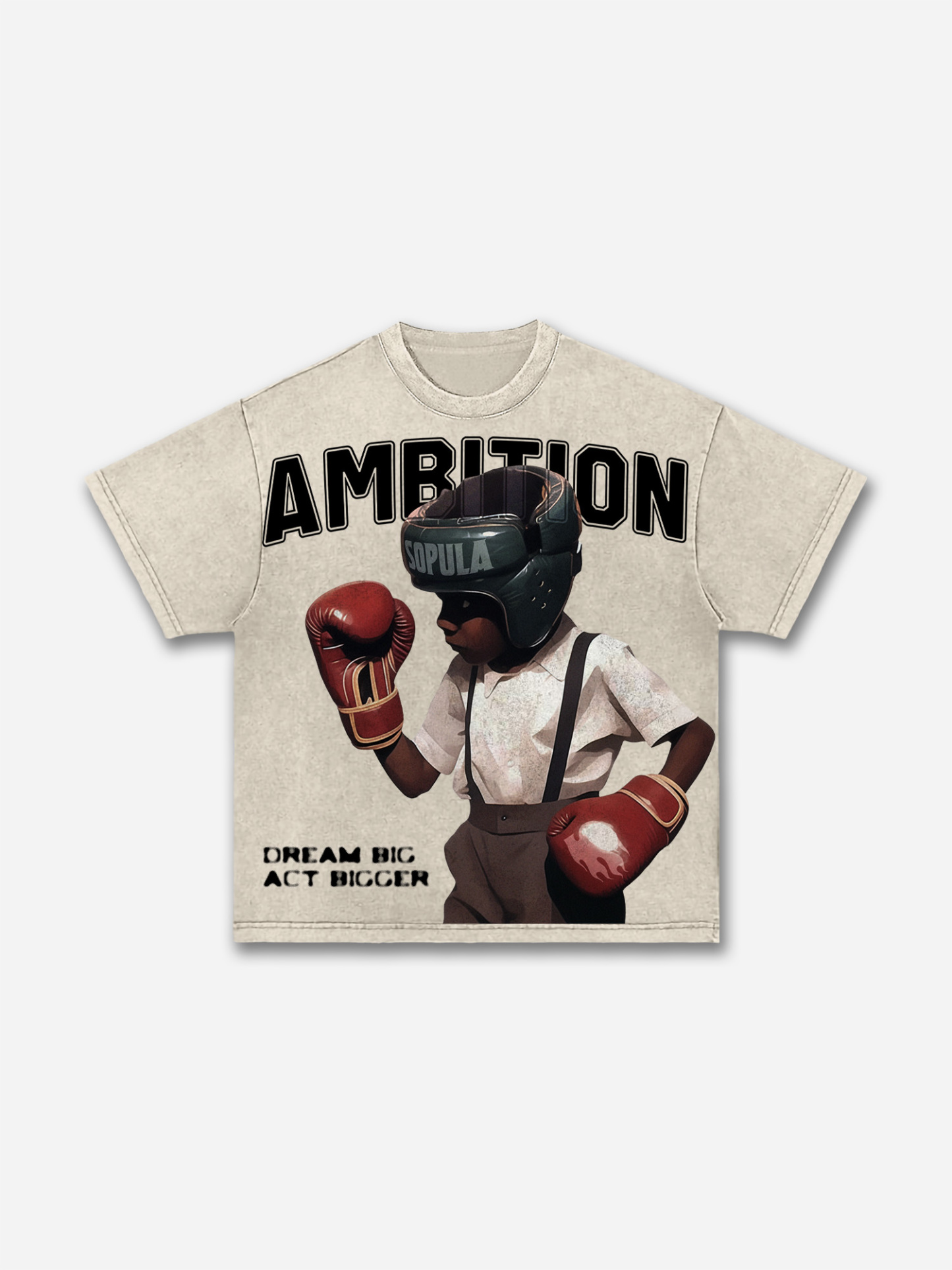 Boxer Follow Your Dream Retro Make Vintage Graphic Acid Wash T-shirt | HellxCity 