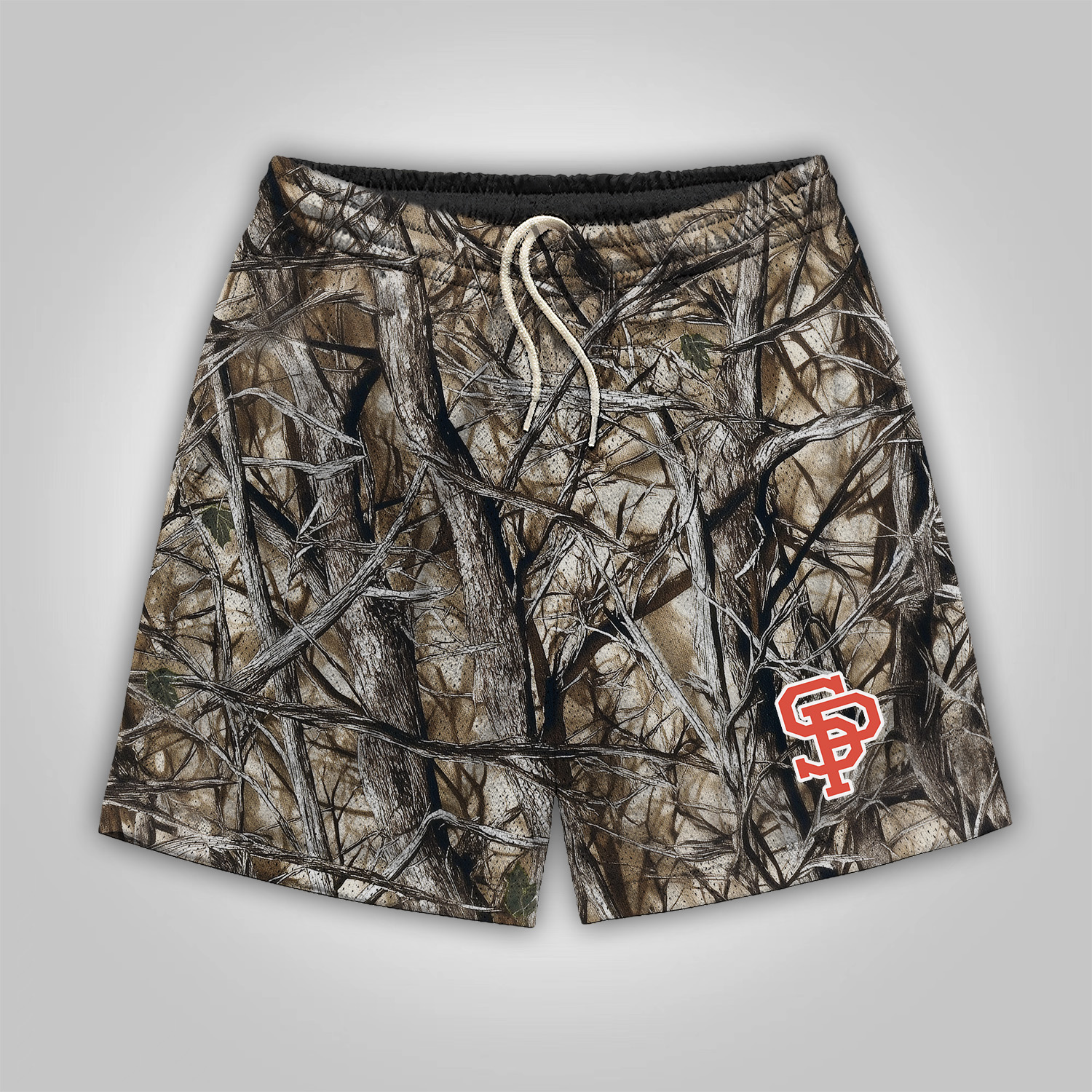 Hellxcity Men's Branch Print Drawstring Waist Shorts | HELLXCITY 