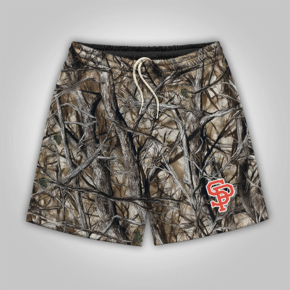 Hellxcity Men's Branch Print Drawstring Waist Shorts | HELLXCITY 