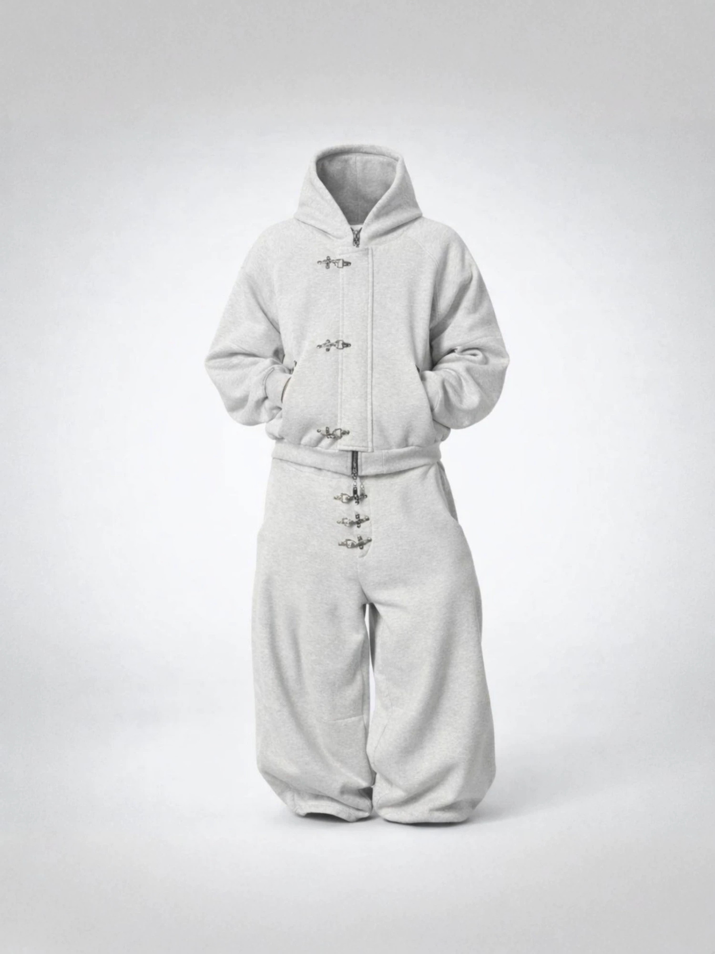 Y2k Retro Punk Gothic Gold Airplane Button Tracksuit