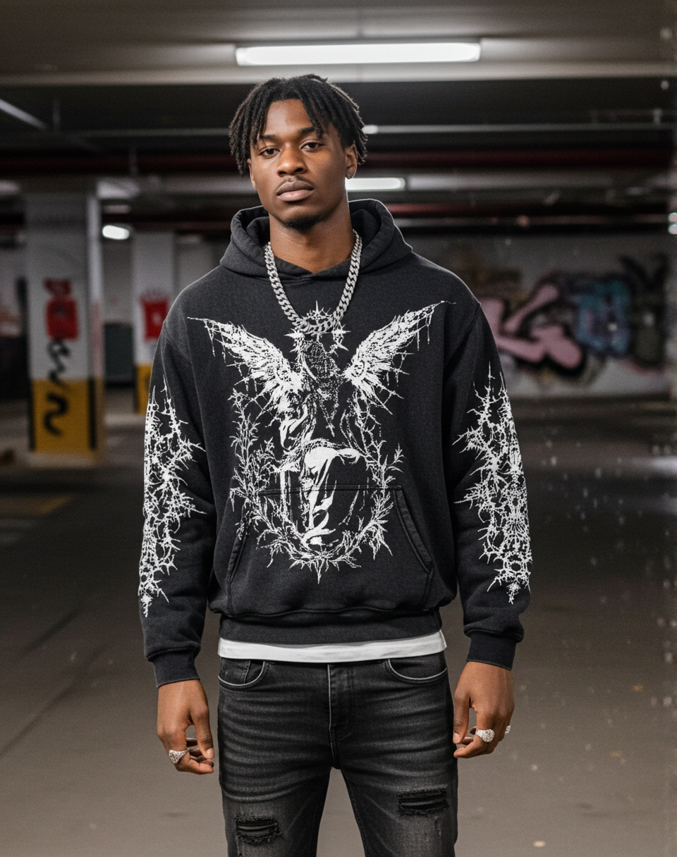 God Loves The World Graphics Hooded Sweatshirt - Hellxcity