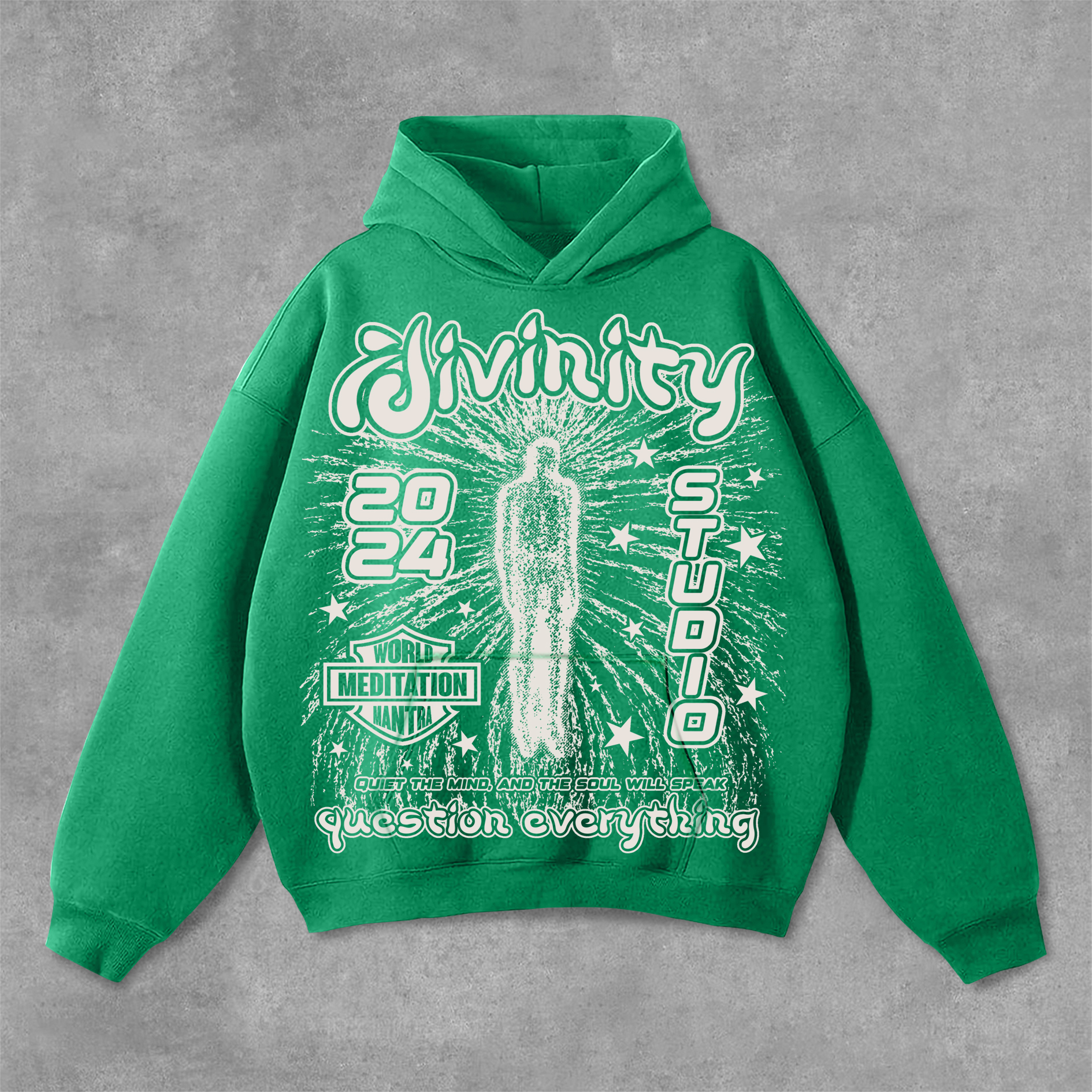 Hellxcity Divine Meditation No 88 Graphics Pocket Hoodie | HellxCity 