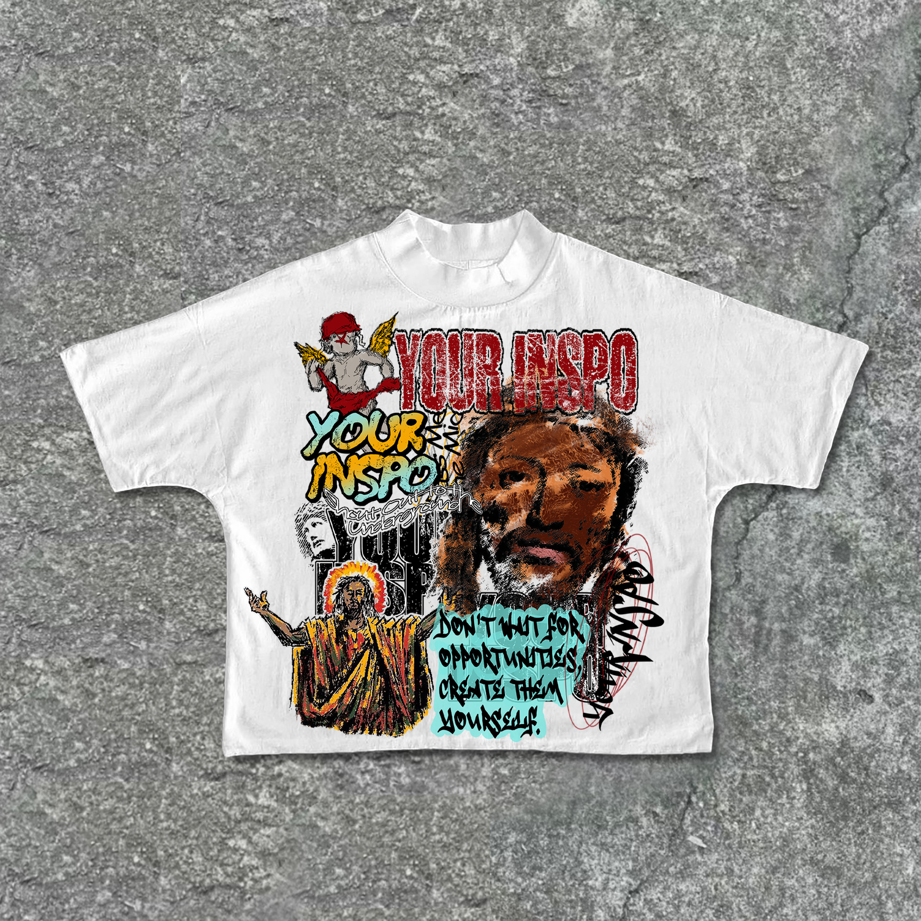Hellxcity Your Inspo Graffiti Graphic Print Cropped T-Shirts | HellxCity 
