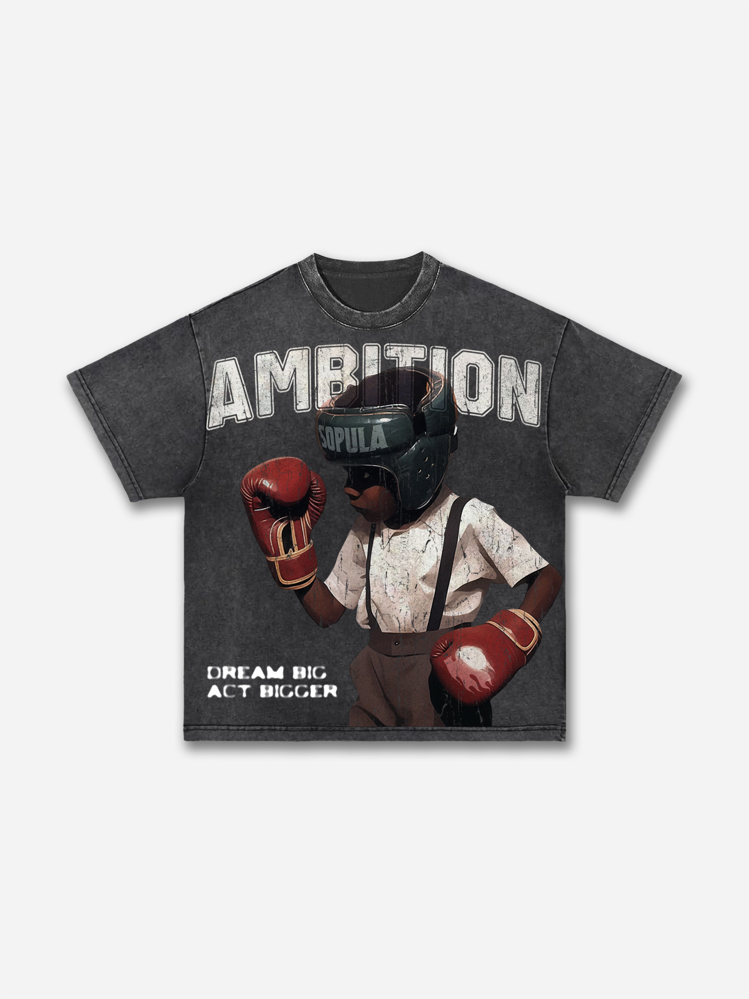 Boxer Follow Your Dream Retro Make Vintage Graphic Acid Wash T-shirt | HellxCity 